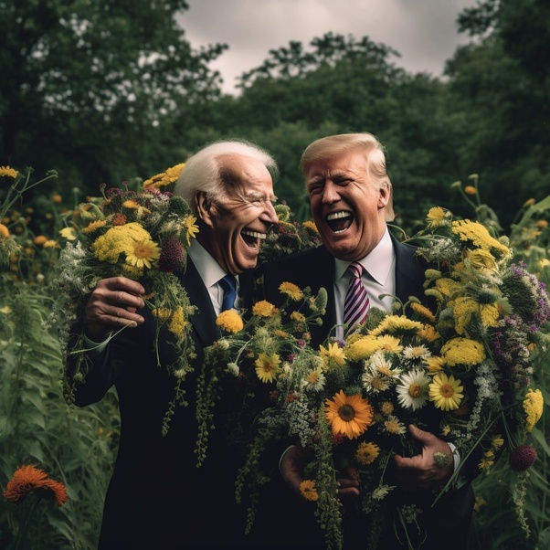 Джо Байден і Дональд Трамп, зображення за допомогою технології deepfake Джо Байден і Дональд Трамп, зображення за допомогою технології deepfake