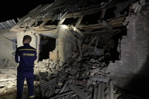 Man injured, private home damaged as drones attack Kyiv region
