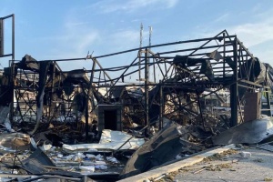 Russian drone strike destroys Nova Poshta branch in Zaporizhzhia