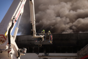 Fire at agricultural equipment warehouse in Mykolaiv region extinguished after Russian attack