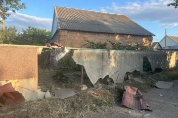 Russian drones and artillery strike Nikopol district overnight; civilian infrastructure damaged