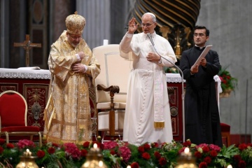 Papst Leo XIV. trifft sich mit Gläubigen aus der Ukraine im Petersdom