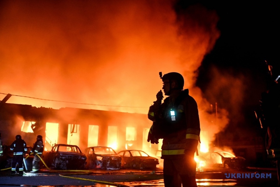 Folgen des Drohnenangriffs auf Saporischschja / Foto: Dmytro Smoljenko, Ukrinform 