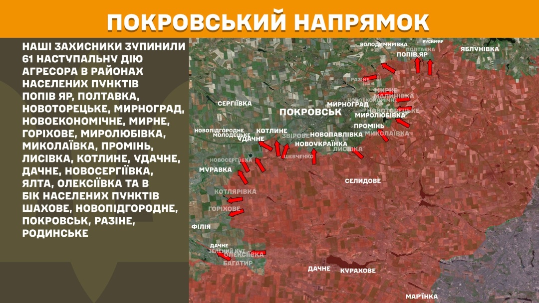 На фронті за добу відбулося 201 зіткнення, понад третина з них - на Покровському напрямку