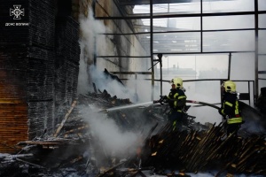 Fire in Lutsk extinguished following overnight Russian airstrike