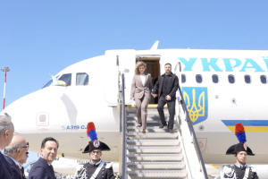 President Zelensky arrives in Italy
