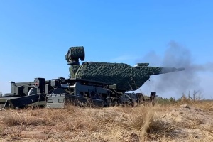 Ukrainian Air Force demonstrates Skynex Air Defense System targeting Russian drones