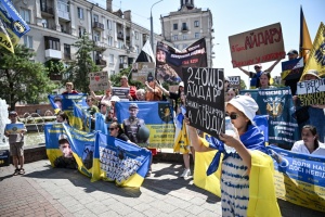 In Zaporizhia, two defenders who returned from captivity took part in rally in support of prisoners of war