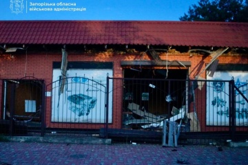 Russian drone strikes spark fire at enterprise, damage homes in Zaporizhzhia and district