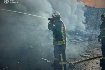 Aftermath of Russia’s overnight drone attack on Kyiv region