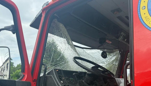 Russian drone strike targets rescuers in Donetsk region, damages fire truck Russian drone strike targets rescuers in Donetsk region, damages fire truck