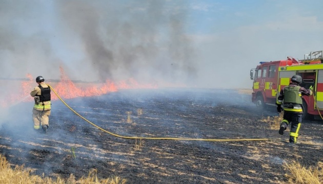 На Запоріжжі внаслідок обстрілу зайнялося поле пшениці На Запоріжжі внаслідок обстрілу зайнялося поле пшениці