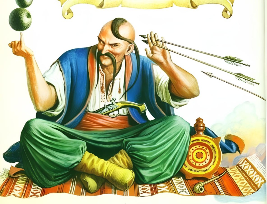 Козак-характерник; сучасний малюнок; фото з відкритих джерел