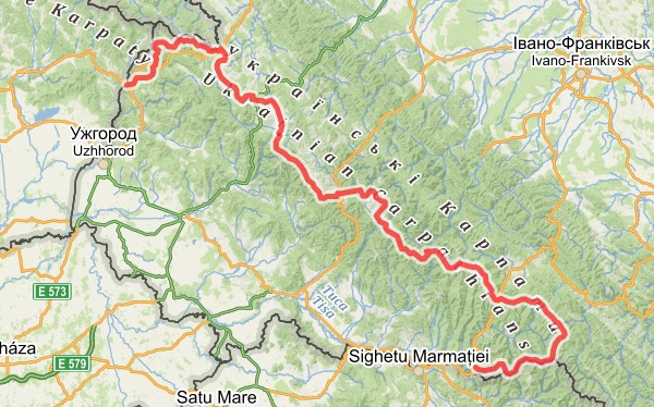 Карта Закарпатського туристичного шляху. Фото портал Подорожуй
