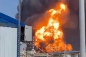 One of Russia’s largest refineries ablaze for third day following drone attack