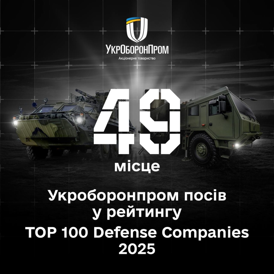 Укроборонпром посів 49 місце у сотні найбільших оборонних компаній світу