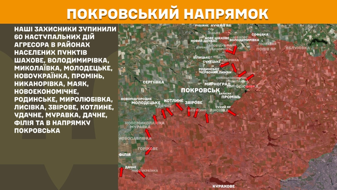 На фронті за добу сталося 195 боєзіткнень, 60 із них - на Покровському напрямку