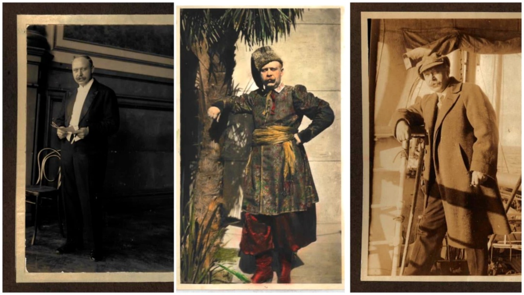 Олександр Кошиць в образі козака – 1927 р., інші світлини – 1923 р. Фото з сайту Осередку української культури та освіти міста Вінніпег у Канаді.