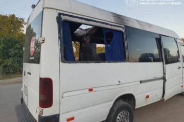 Enemy drone attacks minibus in Zaporizhzhia region, one person injured