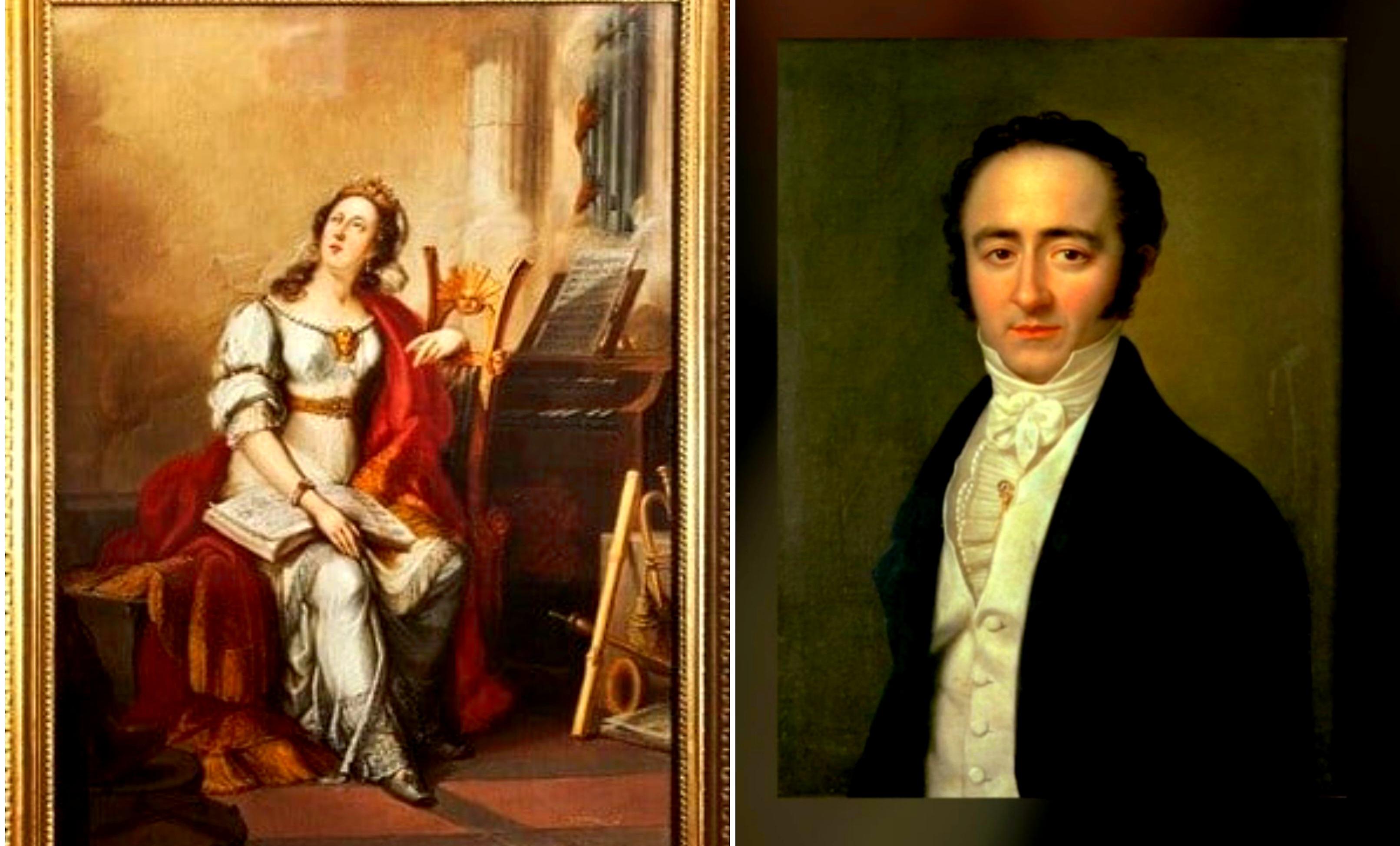 Свята Цецилія, яку художник Й. Енгерт зобразив 1826 року з Йозефіни Бароні-Кавалькабо, та портрет 1825 року Франца Ксавера Моцарта, який створив К. Г. Швайкарт.