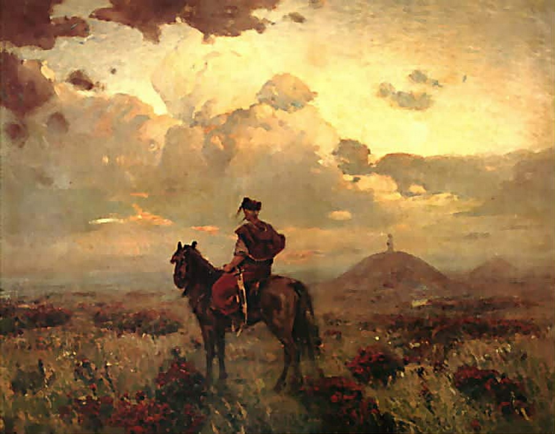 Сергій Васильківський, «Козак в степу. Тривожні знаки»,1917. Фото wikipedia