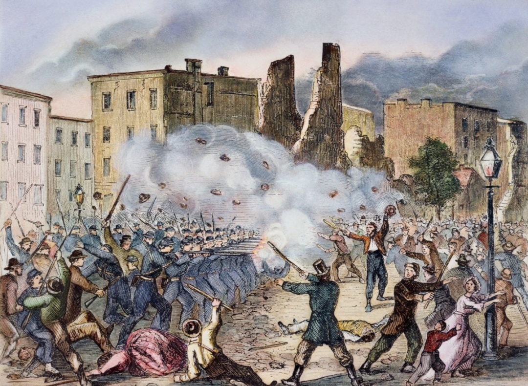 На вулицях Нью-Йорка під час масових протестів 1865 р.. Фото: historynet.com На вулицях Нью-Йорка під час масових протестів 1865 р.. Фото: historynet.com