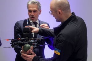 DM Shmyhal, Dutch PM Schoof visit Ukrainian drone production facility