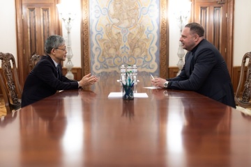 中込正志日本大使、イェルマーク・ウクライナ大統領府長官に高市政権下での支援継続伝える