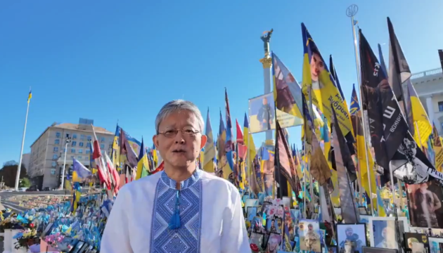 「あなた方は本当の英雄だ」＝中込日本大使がウクライナ防衛者の日にメッセージ