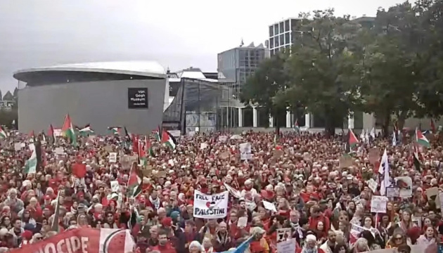 Понад 200 тисяч людей прийшли на пропалестинську демонстрацію у Амстердамі