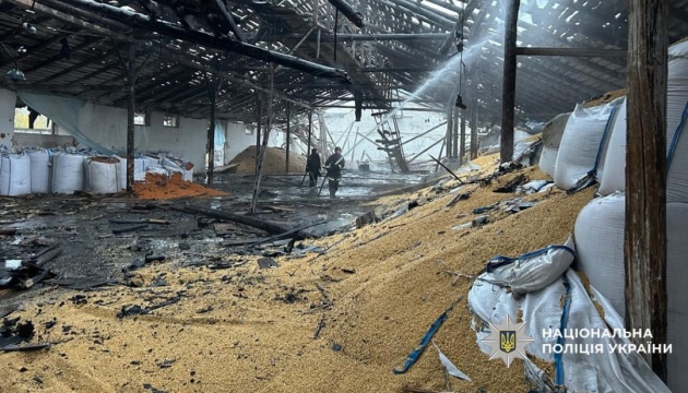 Російські дрони влучили у склад із зерном на Чернігівщині