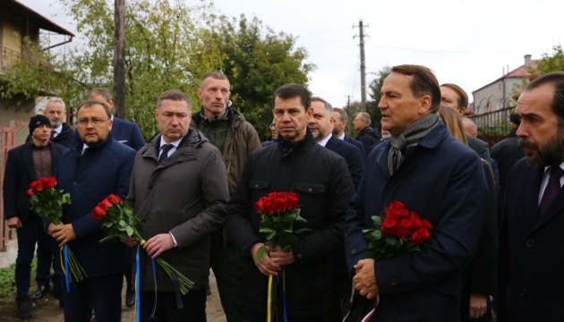 Sikorski odwiedził miejsce rosyjskiego ataku w obwodzie lwowskim Sikorski odwiedził miejsce rosyjskiego ataku w obwodzie lwowskim