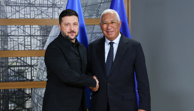 Zelensky, Costa discuss defense support, Ukraine's EU path