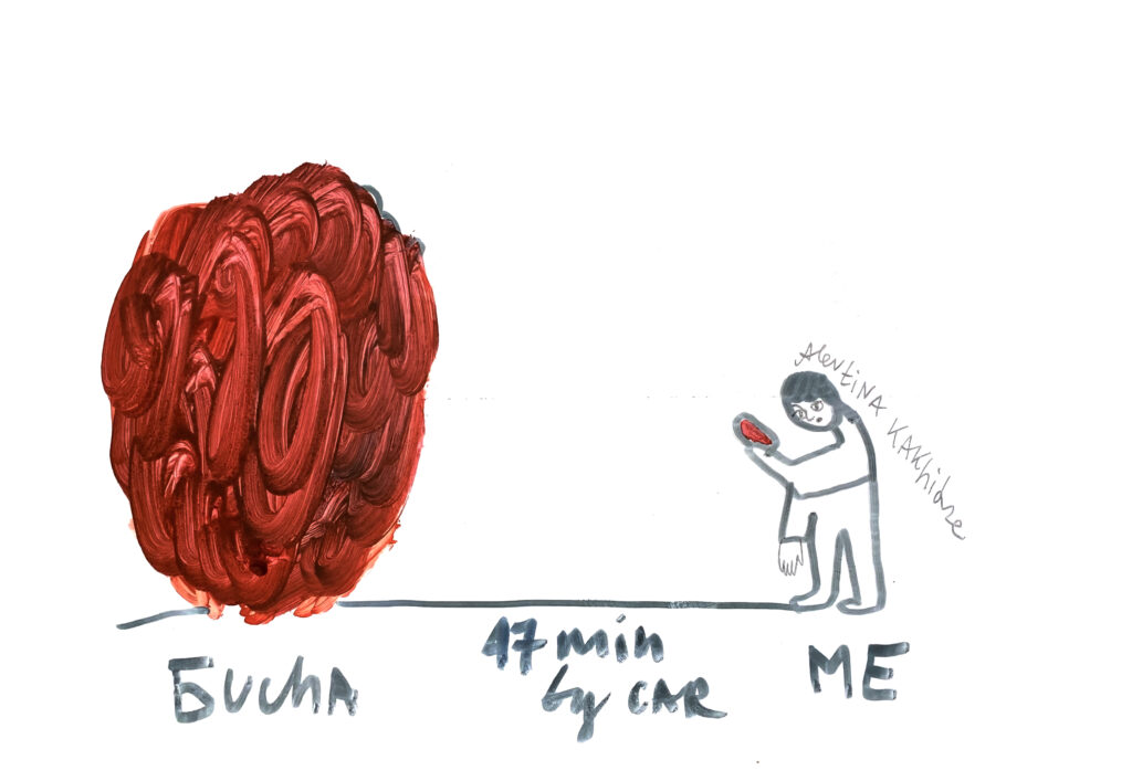 Робота Алевтини Кахідзе «Буча – 47 хвилин на машині – Я»