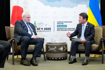 「今日のウクライナは明日の東アジアかもしれない」という強い危機感で取り組んでいる＝茂木日本外相