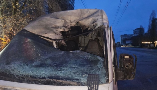 Enemy attacks car in Kherson with drone, one man wounded