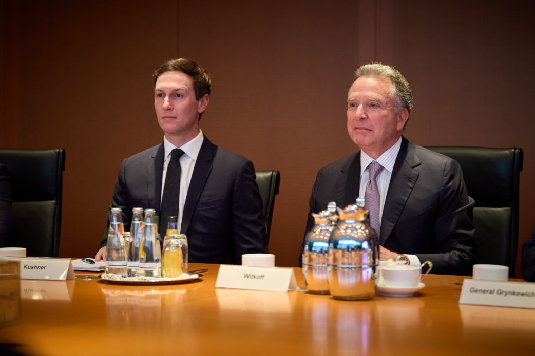 Jared Kushner, Donald Trump’s son-in-law and adviser, and Steven Witkoff, the U.S. special envoy