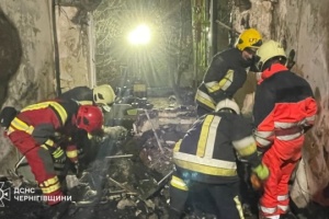 Rescue operations end in Chernihiv apartment building hit by Russian drone: One killed, nine injured
