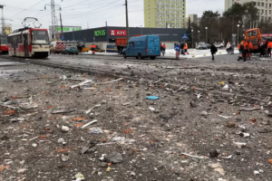 Russian attack damages transport infrastructure in Kyiv 