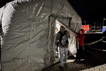Temporary mobile railway station set up in Fastiv, Kyiv region