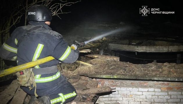 Un dron enemigo impacta contra una granja y mata al ganado en la región de Cherníguiv