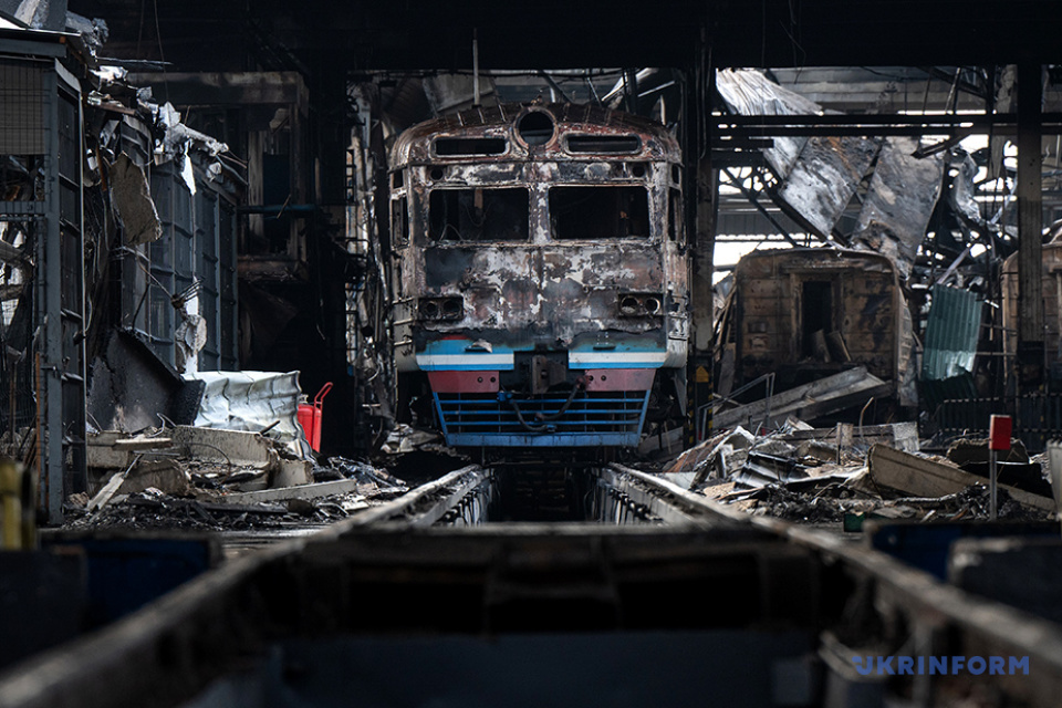 Durch russischen Beschuss zerstörter Bahnhof in Fastiw / Foto: Danylo Antonjuk. Ukrinform