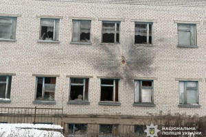Russians attack school building with drones yesterday in Semenivka, Chernihiv region