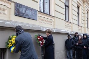 У Ризі День Соборності відзначили біля будівлі першої дипломатичної місії УНР