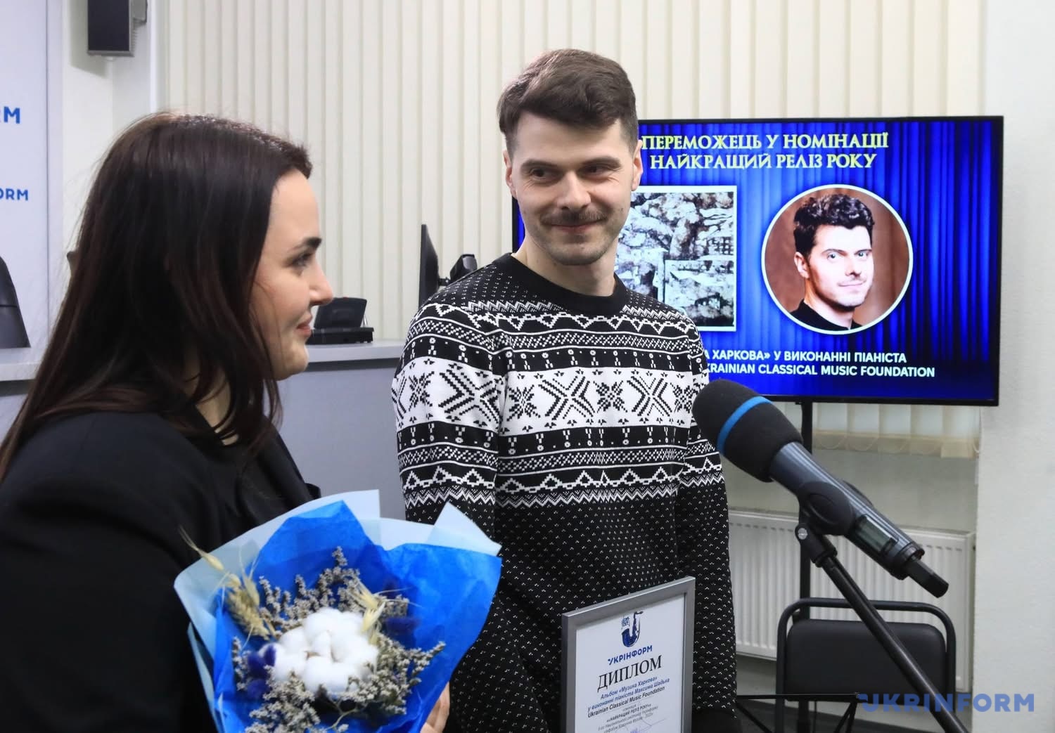 Кураторка проєкту «Музика Харкова» Ольга Лозинська та піаніст Максим Шадько