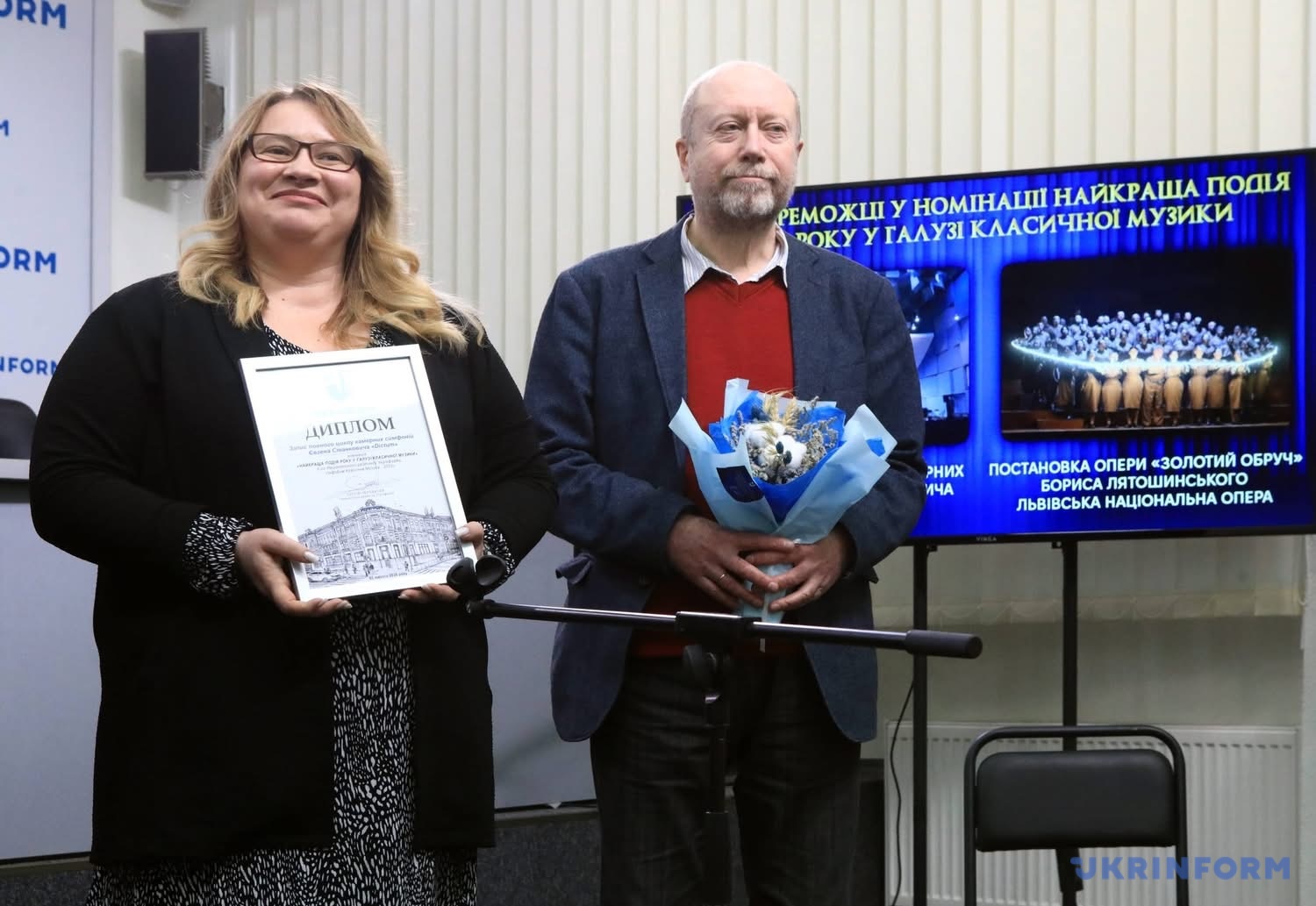 Співорганізаторка проєкту «Dictum» Світлана Євдокименко та звукорежисер проєкту Андрій Мокрицький