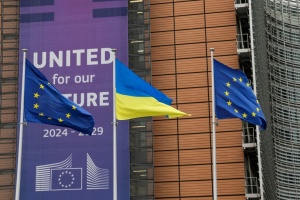 Ukrainian flag raised at European Commission headquarters