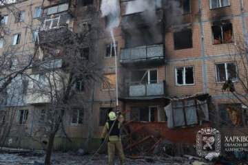 Russian drone attacks high-rise building in Kharkiv, leaving five injured 
