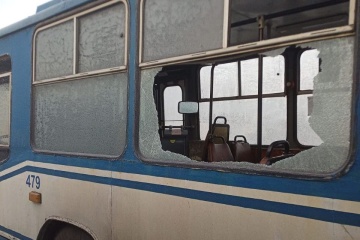 Russian troops shell municipal enterprise in Kherson, damaging trolleybuses