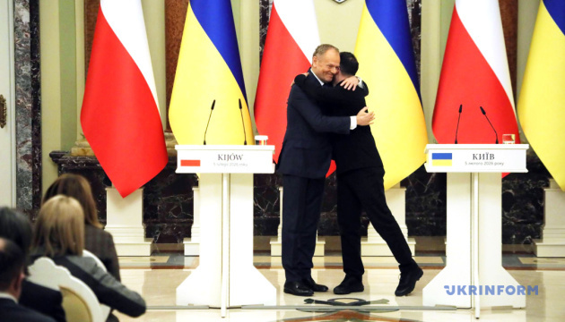 Зеленський і Туск провели в Києві спільну пресконференцію / Фото: Юлія Овсяннікова, Укрінформ